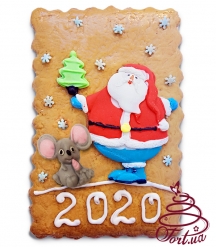 Пряник новогодний  -  открытка  "Дед мороз"