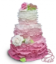 Свадебный торт С рюшами 