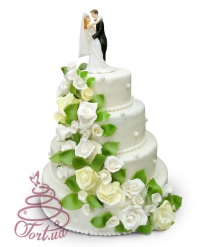 Свадебный торт Водопад роз 