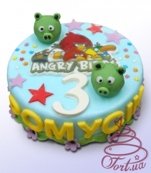 Детский торт "Angry birds"