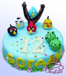 Детский торт "Angry birds"