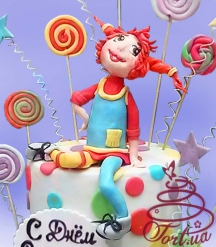 Детский торт на заказ  Веселая Пеппи
